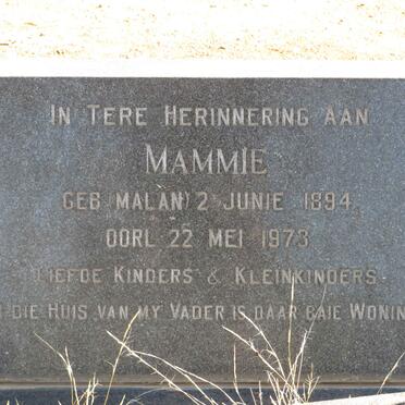 BOTHA Melville 1889-1967 &amp; Mammie MALAN 1894-1973