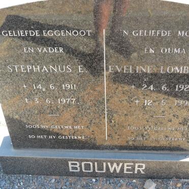 BOUWER Stephanus E. 1911-1977 &amp; Eveline LOMBAARD 1924-1991