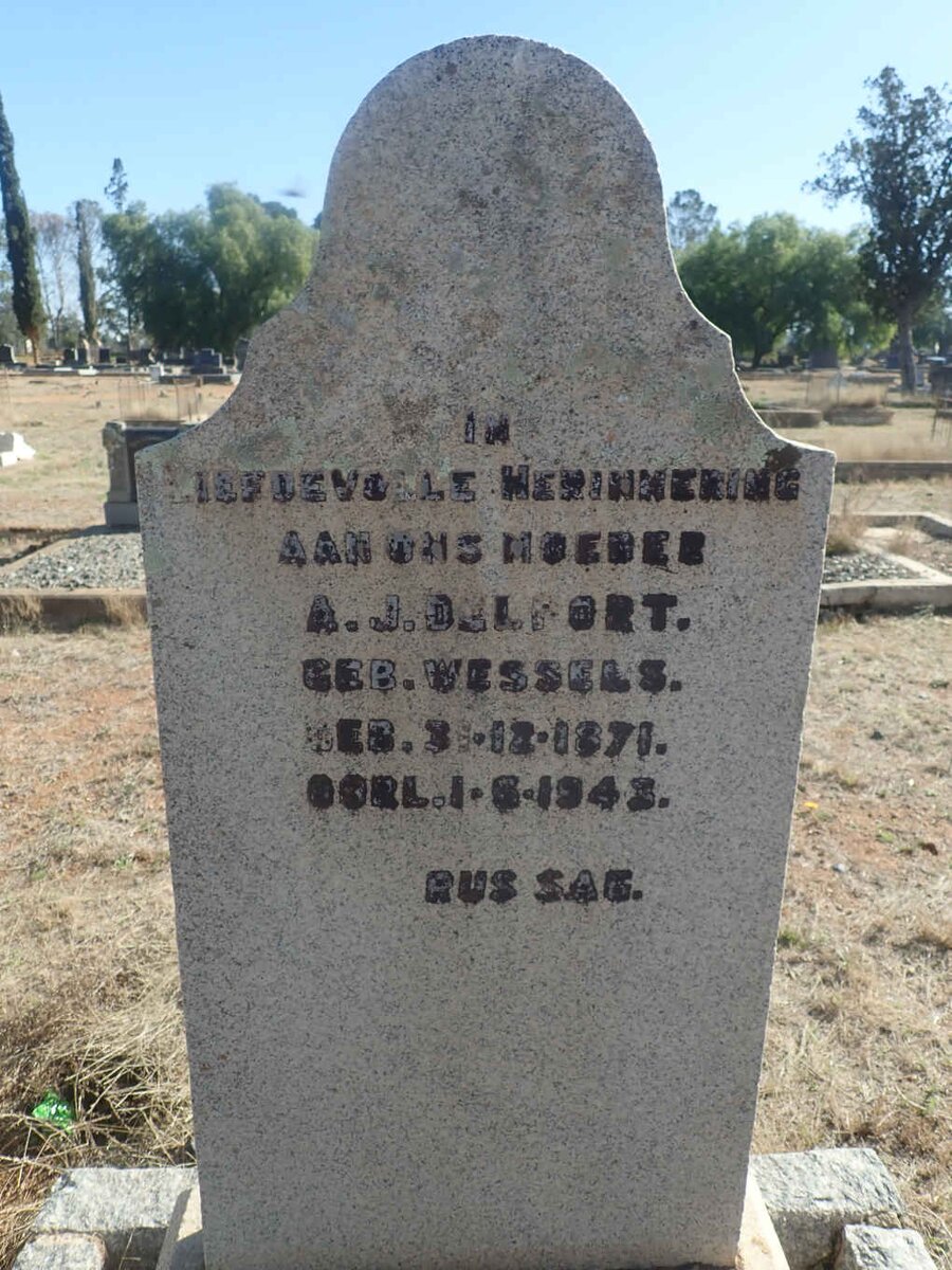 DELPORT A.J. nee WESSELS 1871-1943