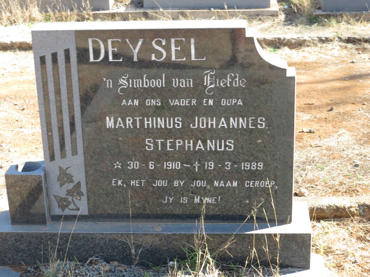 DEYSEL Marthinus Johannes Stephanus 1910-1989