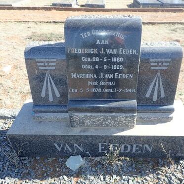EEDEN Frederick J., van 1860-1929 &amp; Marthina J. BOTHA 1878-1948