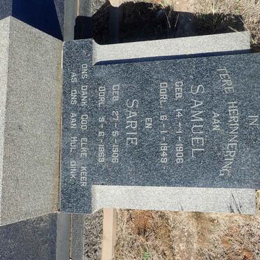 EEDEN Samuel, van 1906-1949 &amp; Sara Susanna Nel VOSLOO 1906-1969