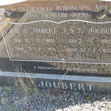 JOUBERT J.H.A. 1893-1971 &amp; J.S.S. 1890-1972