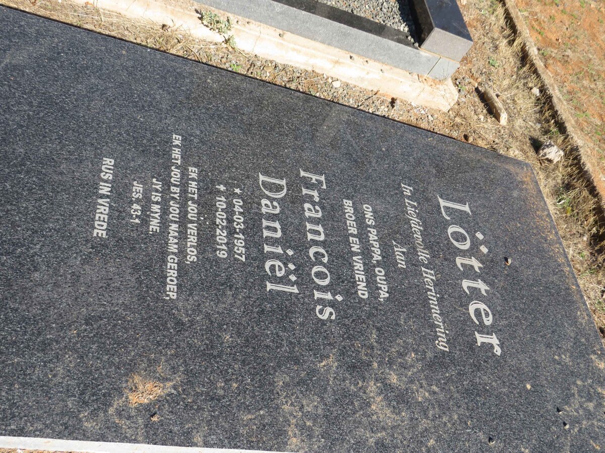 LOTTER Francois Daniel 1957-2019