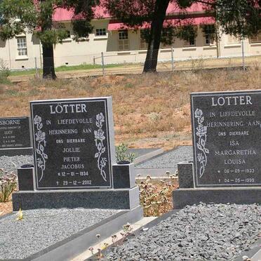 LÖTTER Jollie Pieter Jacobus 1934-2002 &amp; Isa Margaretha Louisa 1933-1999