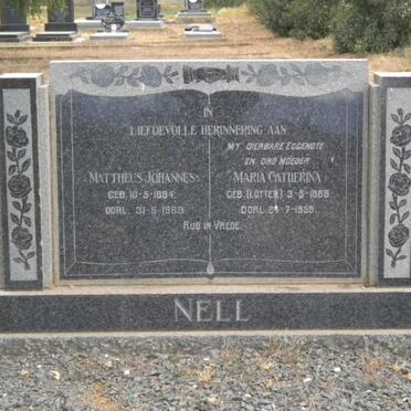 NELL Mattheus Johannes 1884-1969 &amp; Maria Catherina LÖTTER 1886-1959