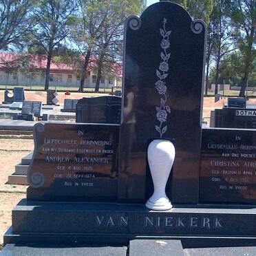 NIEKERK Andrew Alexander, van 1905-1974 &amp; Christina Adriana BASSON 1915-1986