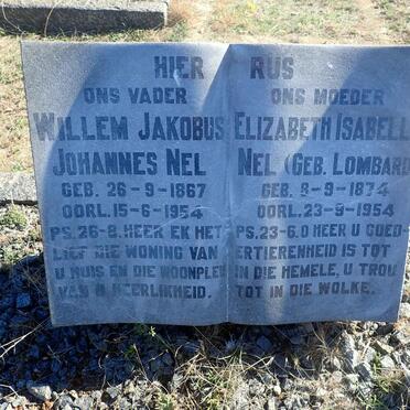 NEL Willem Jakobus Johannes 1867-1954 &amp; Elizabeth Isabella LOMBARD 1874-1954