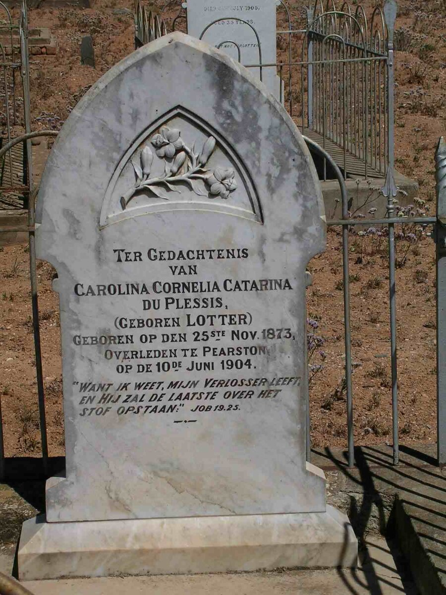 PLESSIS  Carolina Cornelia Catarina, du nee LOTTER 1873-1904