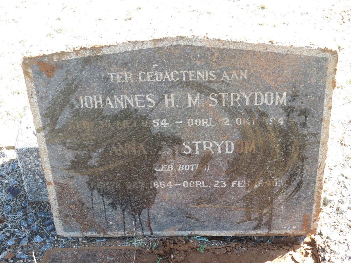 STRYDOM Johannes H.M. 1854-1945 &amp; Anna BOTHA 1864-1940