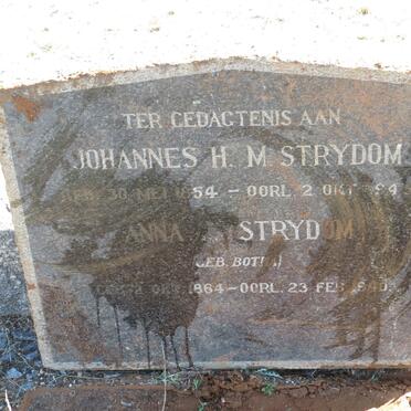 STRYDOM Johannes H.M. 1854-1945 &amp; Anna BOTHA 1864-1940