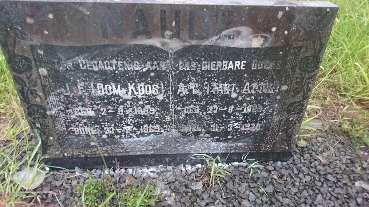 NAUDE J.F. 1889-1969 &amp; A.C. 1889-1970