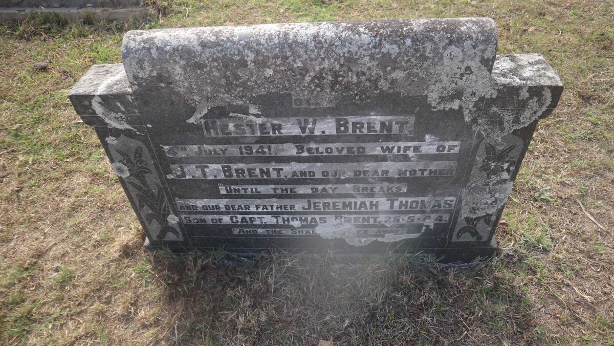 BRENT Jeremiah Thomas -1944 &amp; Hester W. -1941