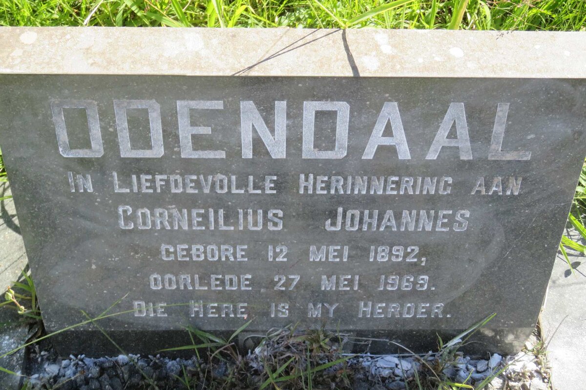ODENDAAL Corneilius Johannes 1892-1969