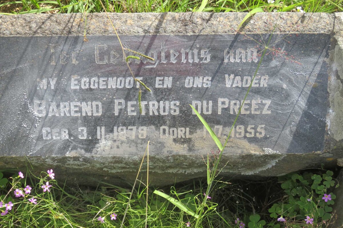 PREEZ Barend Petrus, du 1879-1955