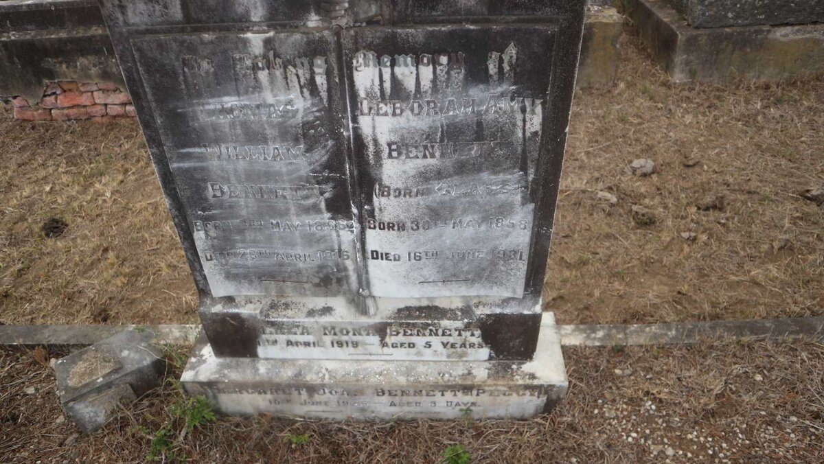 BENNETT Thomas William 1856-1916 &amp; Deborah Amy GLASS 1858-1931 :: BENNETT Ella Mona -1919 :: BENNETT Margaret Joan -1925