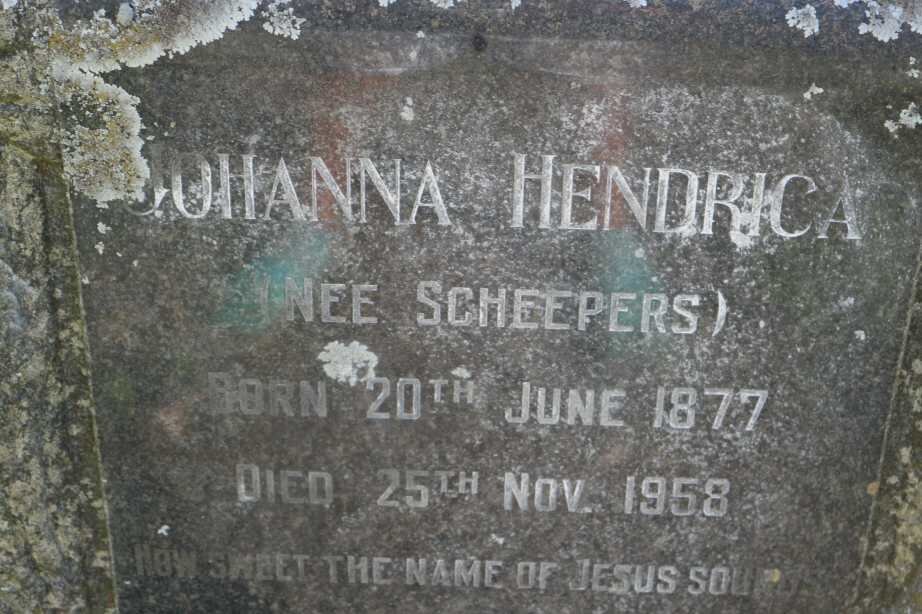 ELLIOTT Johanna Hendrica nee SCHEEPERS 1877-1958