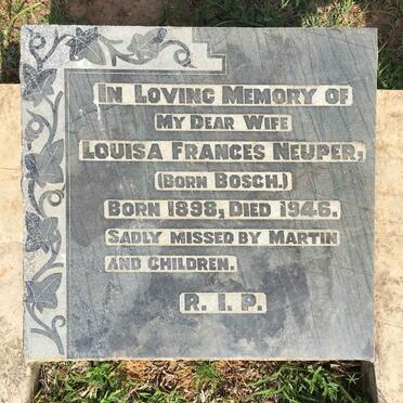 NEUPER Louisa Frances nee BOSCH 1898-1946