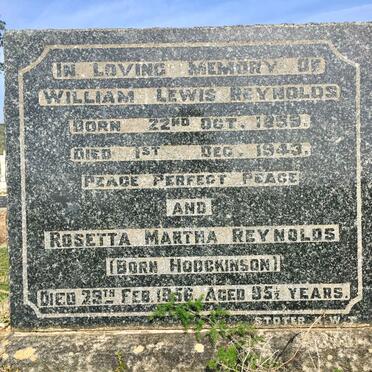 REYNOLDS William Lewis 1859-1943 &amp; Rosetta Martha HODGKINSON -1956