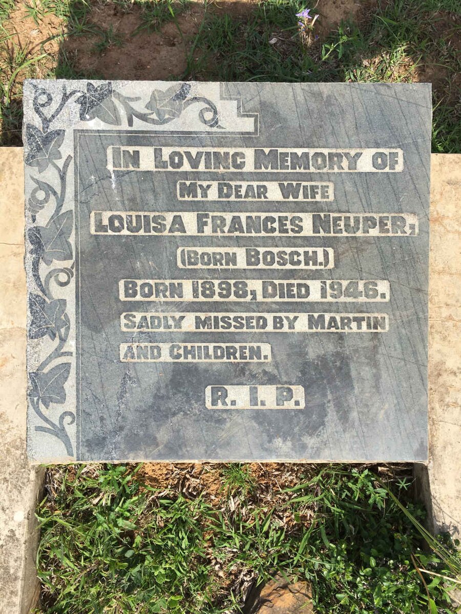 NEUPER Louisa Frances nee BOSCH 1898-1946