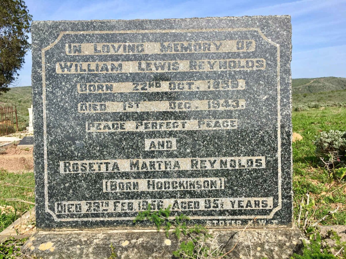 REYNOLDS William Lewis 1859-1943 &amp; Rosetta Martha HODGKINSON -1956