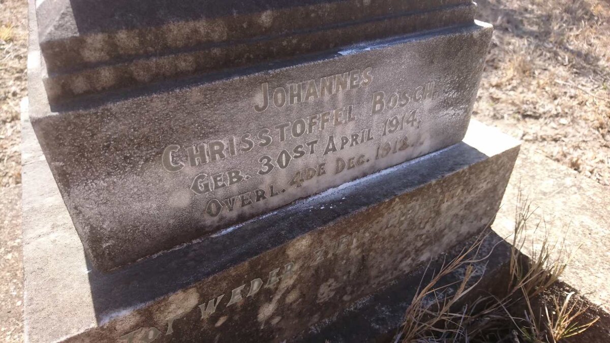 BOSCH Johannes Chrisstoffel 1914-1918