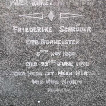 SCHRODER Friederike nee BURMEISTER 1830-1892