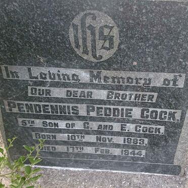 COCK Pendennis Peddie 1883-1944