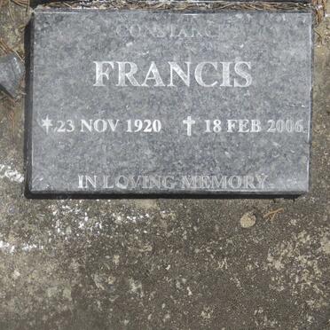 FRANCIS Henry Richard -1933 :: FRANCIS Victor Kestell 1919-1997 :: FRANCIS Constance 1920-2006
