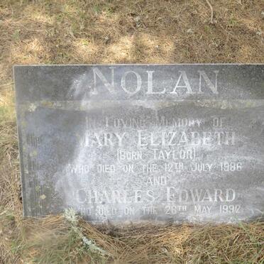 NOLAN Charles Edward -1992 &amp; Mary Elizabeth TAYLOR -1986