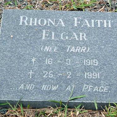 ELGAR Rhona Faith nee TARR 1919-1991