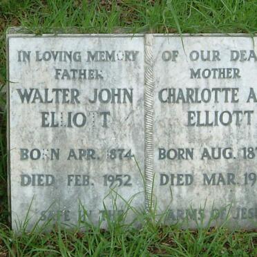ELLIOTT Walter John 1874-1952 &amp; Charlotte Ada 1873-1955