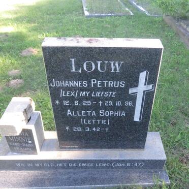 LOUW Johannes Petrus 1929-1996 :: LOUW Aletta Sophia 1942- :: MINNIE ??hia 1913-2001