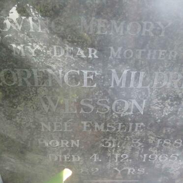 WESSON Florence Mildred nee EMSLIE 1883-1965