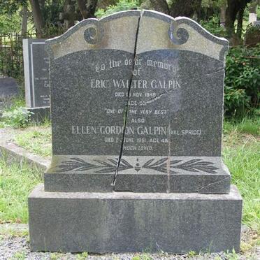GALPIN Eric Walter -1948 &amp; Ellen Gordon SPRIGG -1951