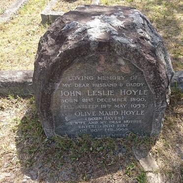 HOYLE John Leslie 1890-1953 &amp; Olive Maud HAYES -1968