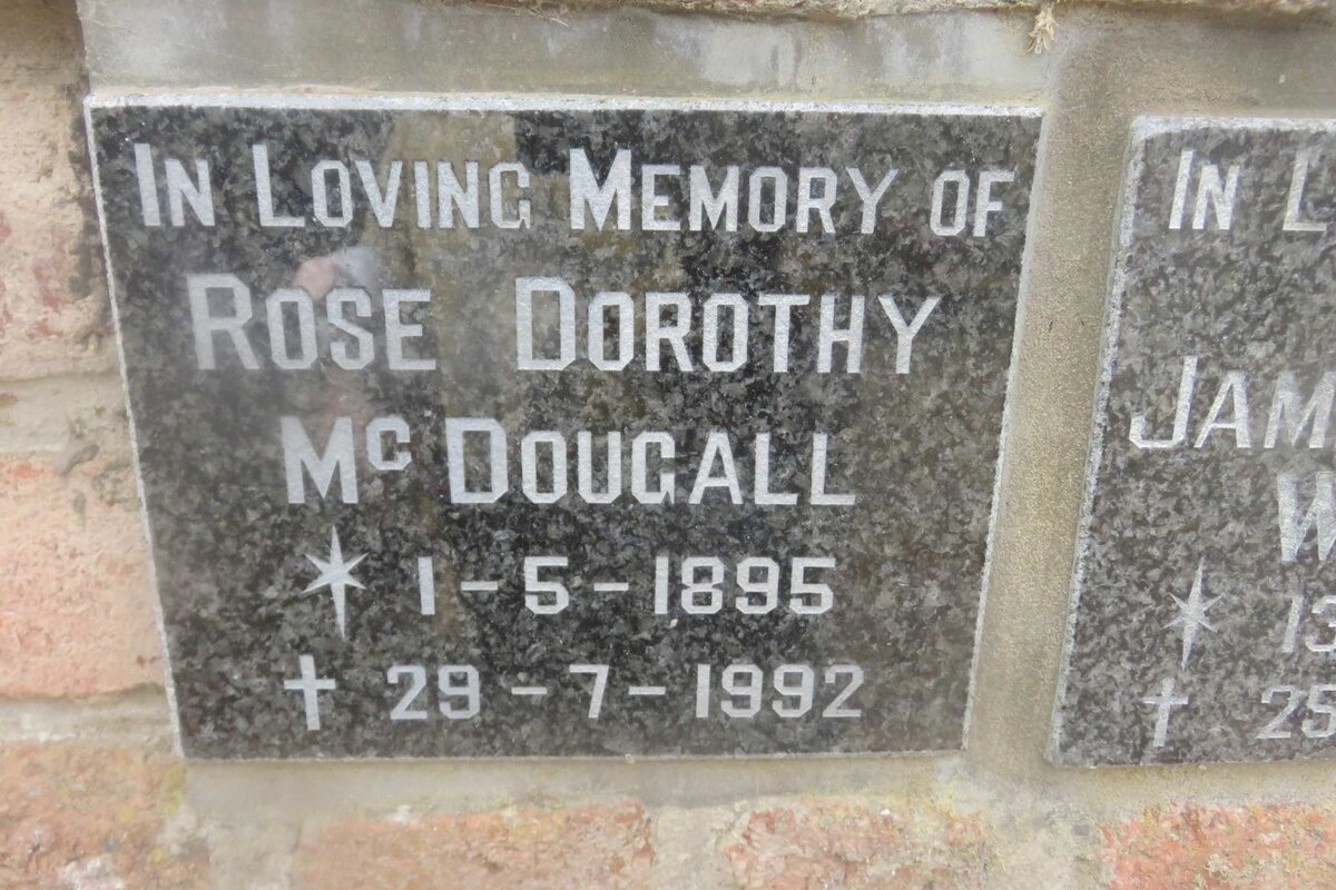 McDOUGALL Rose Dorothy 1895-1992