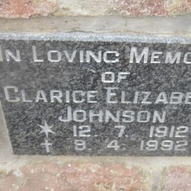 JOHNSON Clarice Elizabeth 1912-1992