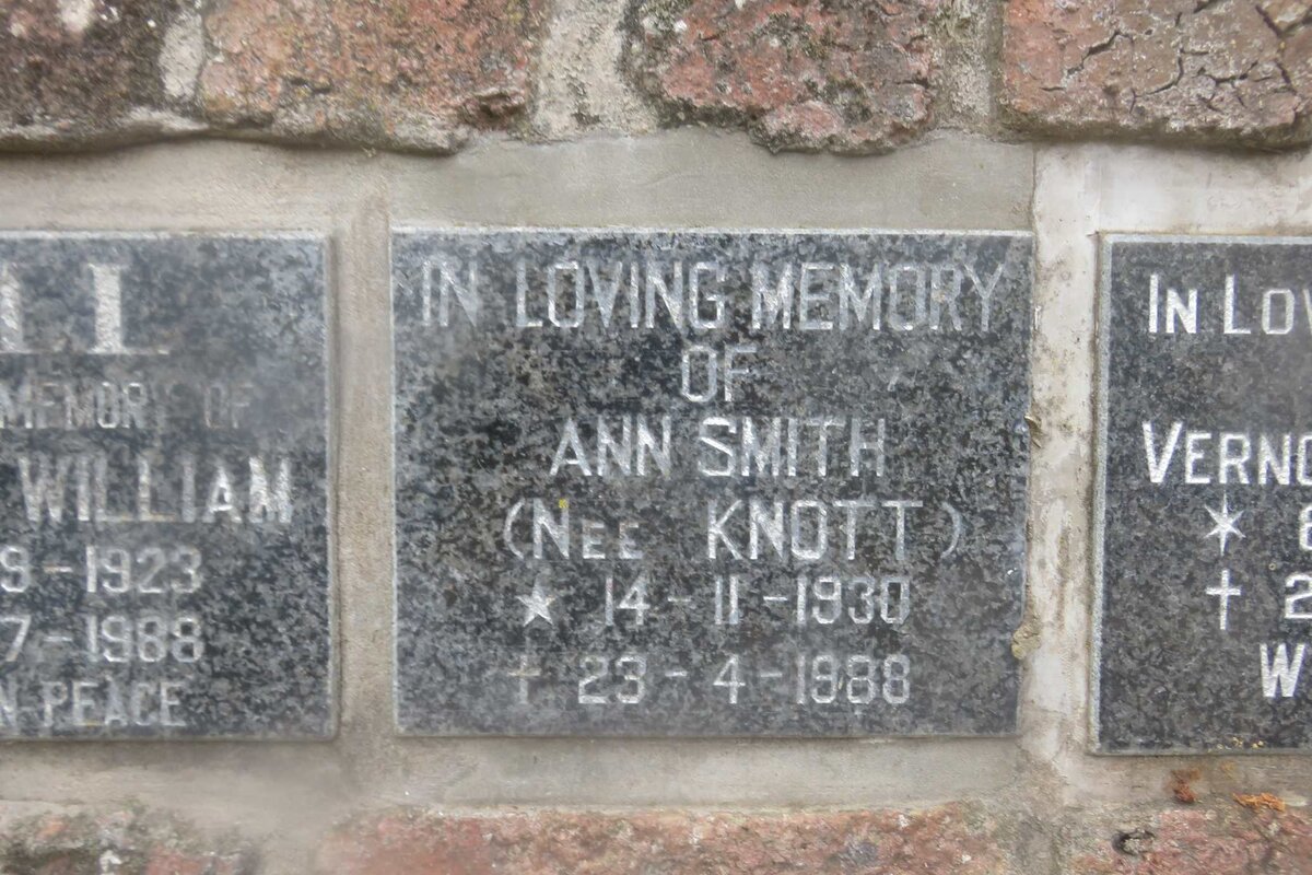 SMITH Ann nee KNOTT 1930-1988