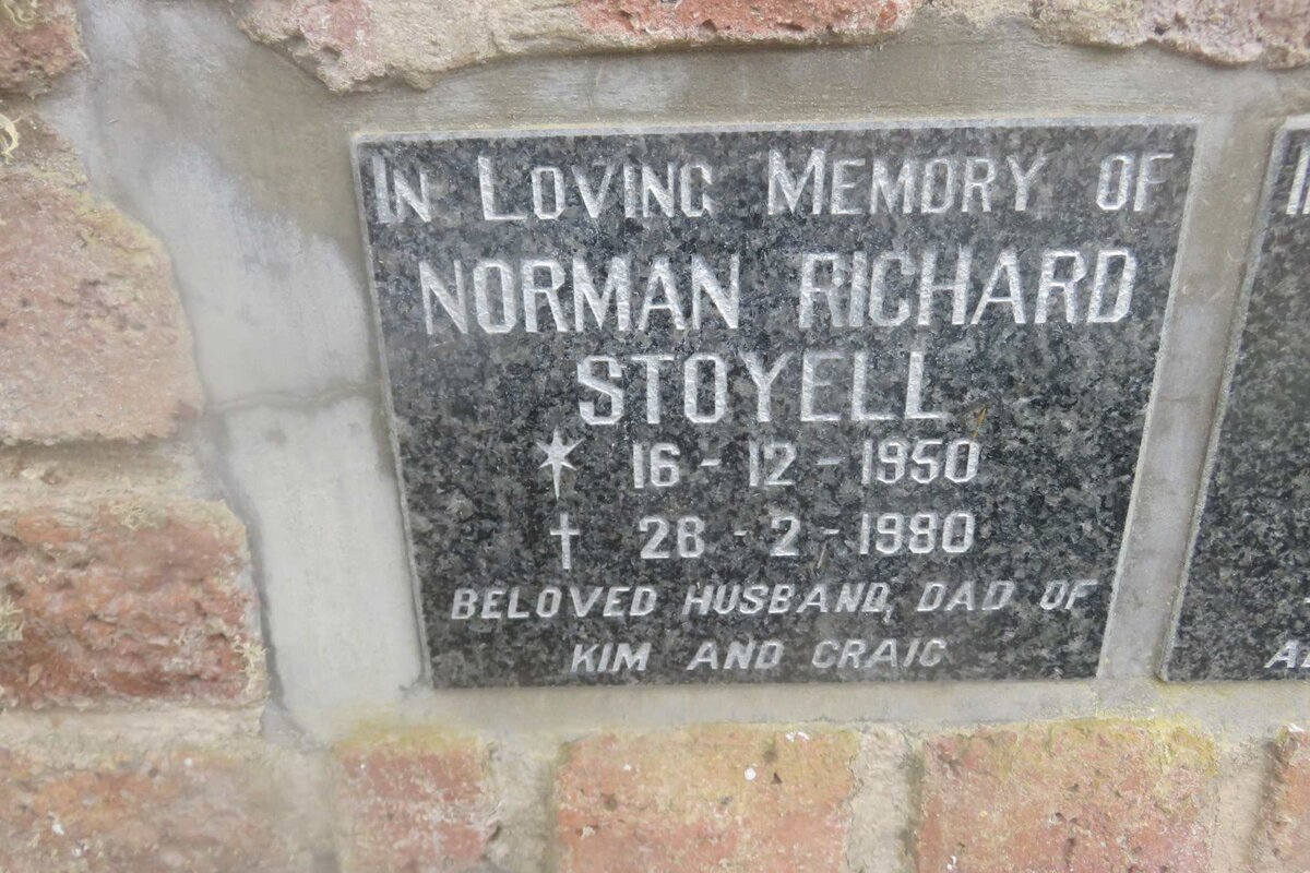 STOYELL Norman Richard 1950-1990