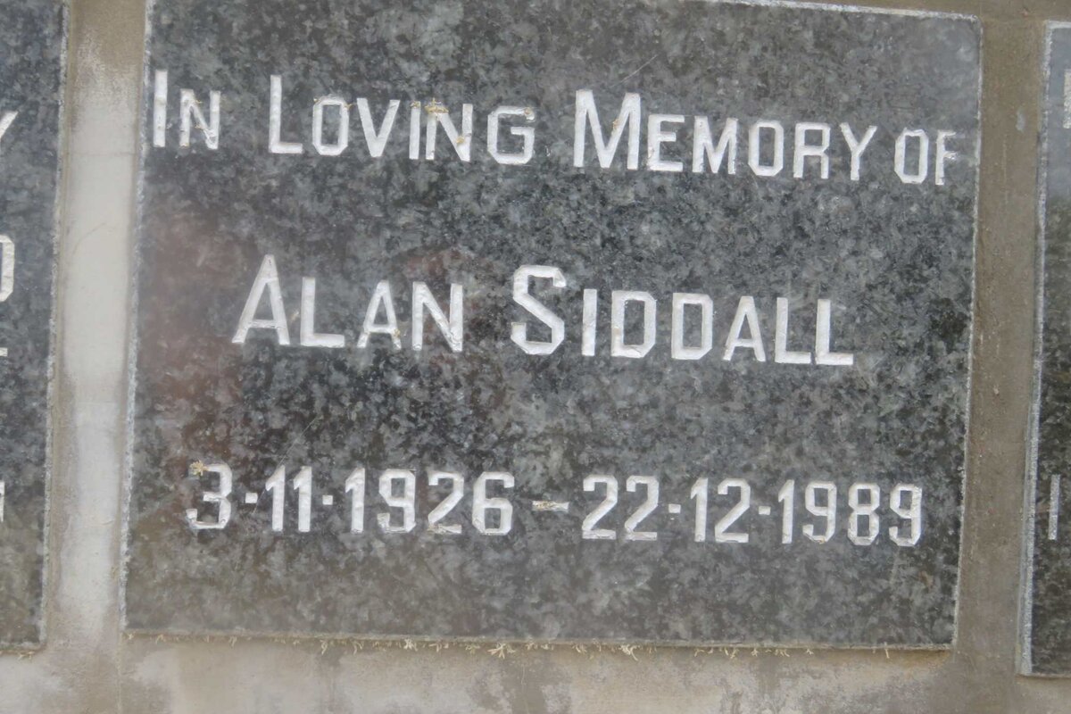 SIDDALL Alan 1926-1989