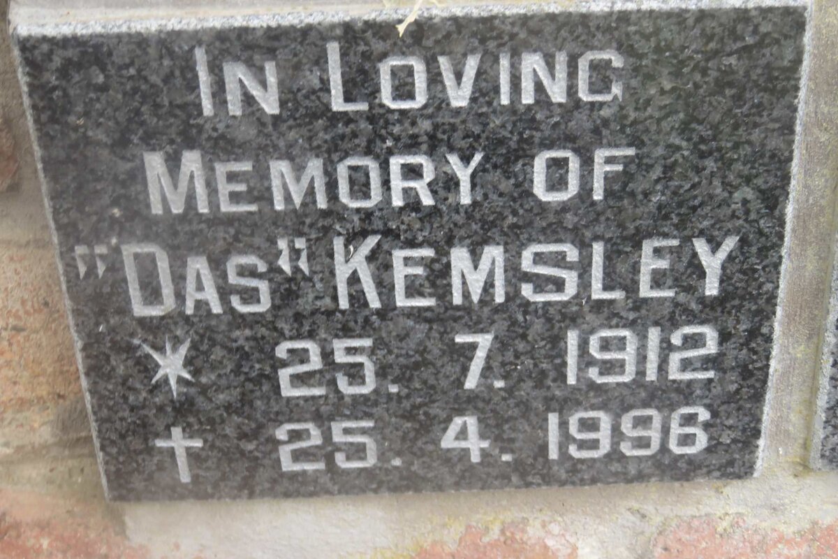KEMSLEY Das 1912-1996