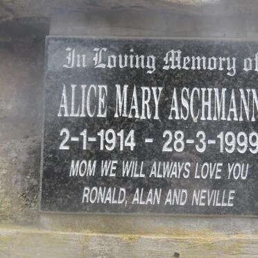 ASCHMANN Alice Mary 1914-1999