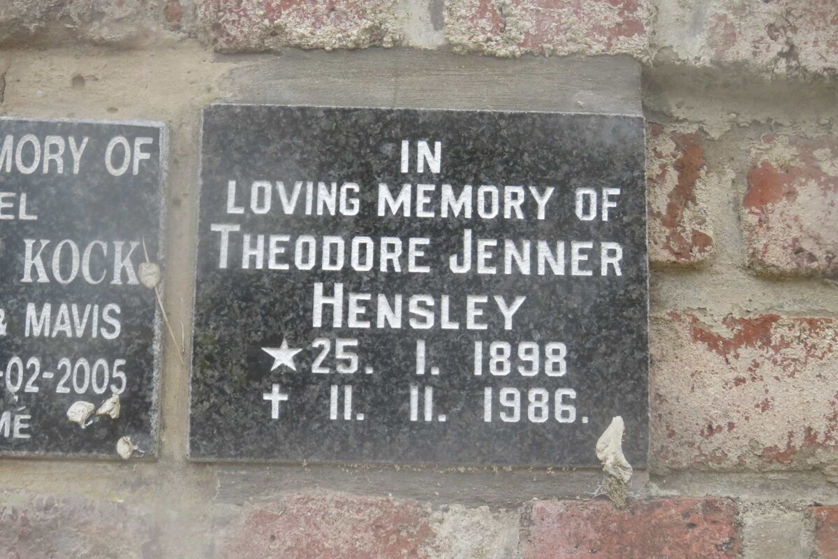 HENSLEY Theodore Jenner 1898-1986