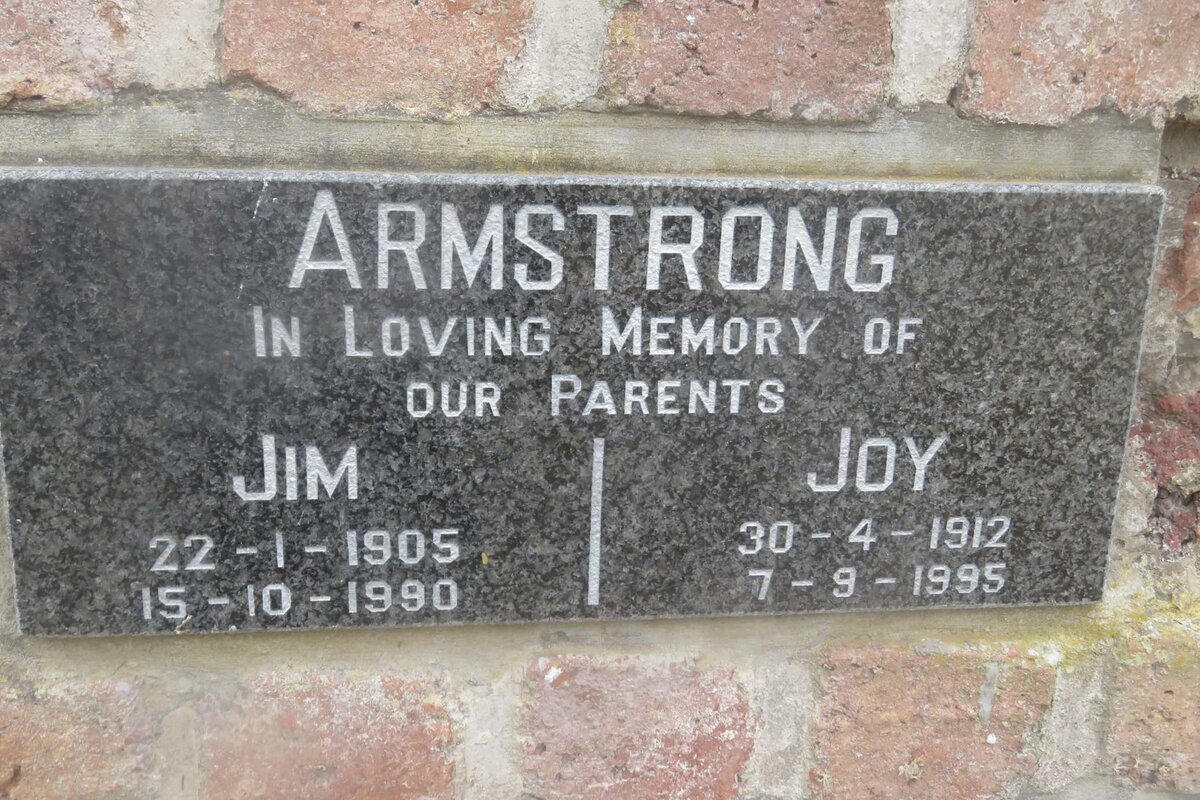 ARMSTRONG Jim 1905-1990 &amp; Joy 1912-1995
