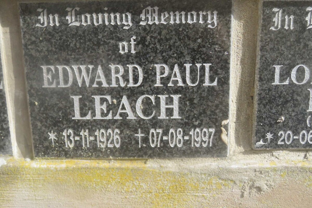 LEACH Edward Paul 1926-1997 