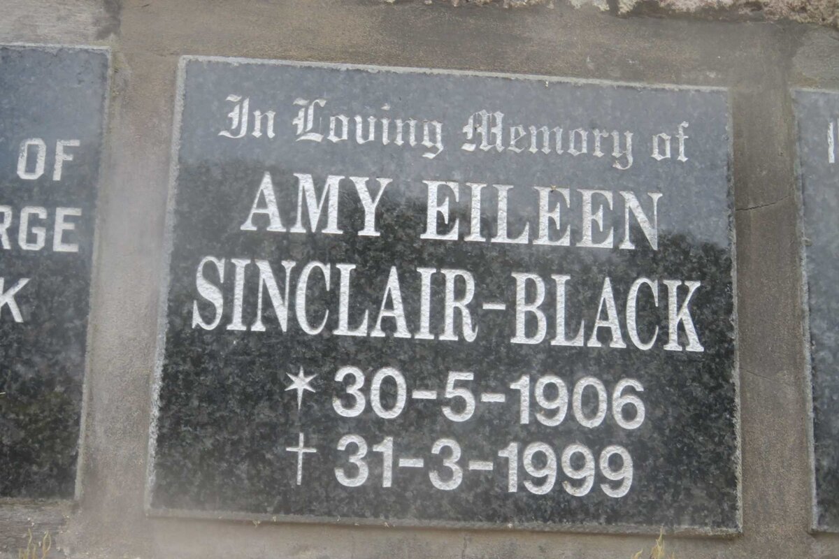 BLACK Amy Eileen, SINCLAIR 1906-1999