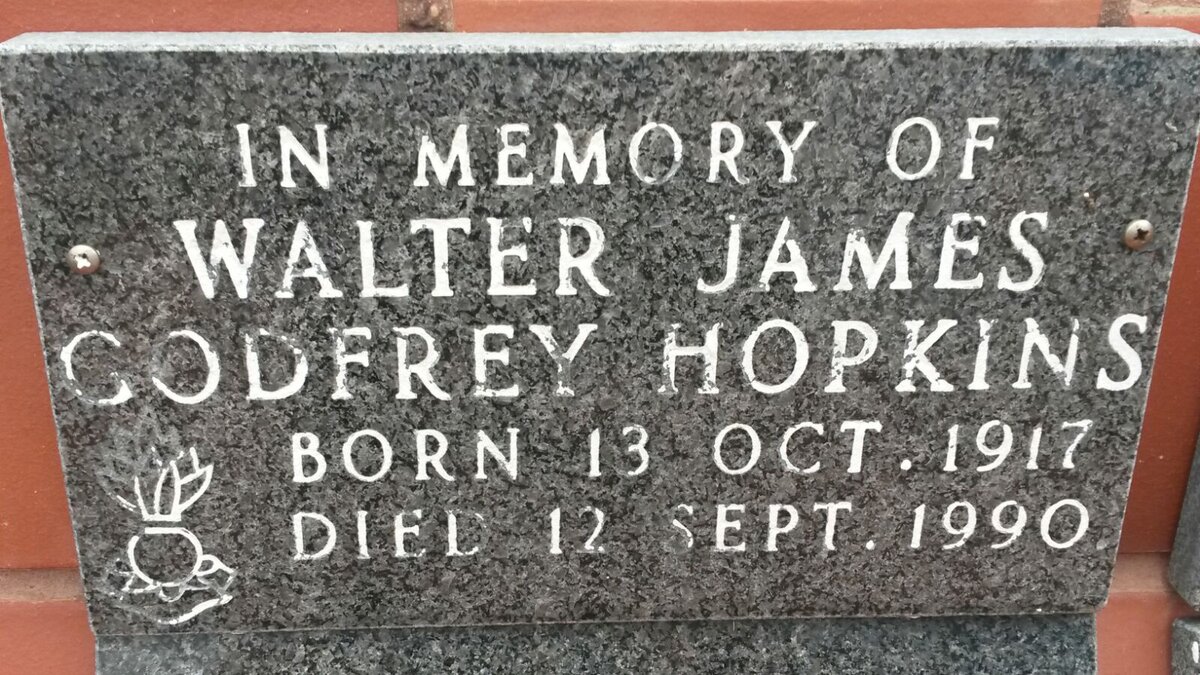 HOPKINS Walter James Godfrey 1917-1990