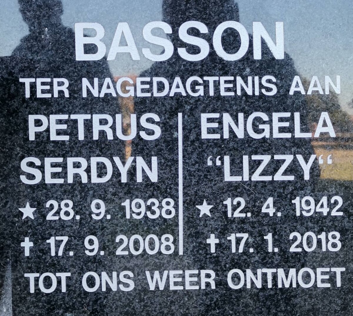 BASSON Petrus Serdyn 1938-2008 &amp; Engela 1942-2018