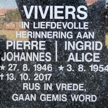 VIVIERS Pierre Johannes 1946-2017 &amp; Ingrid Alice 1954-